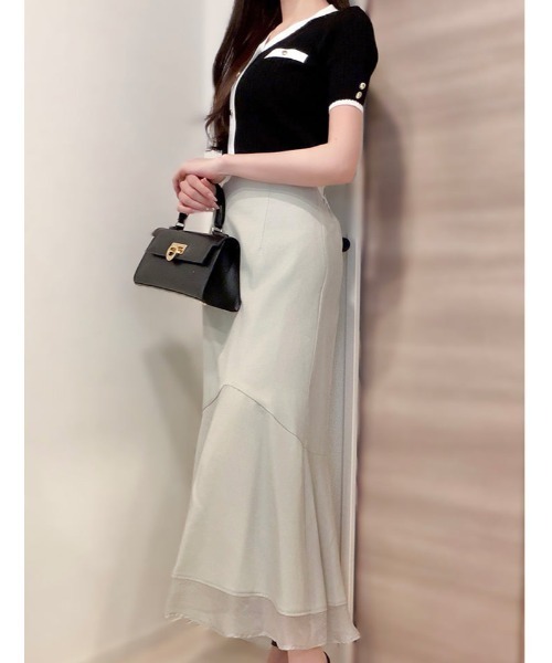 fifth(フィフス)の「【aya223_bセレクト】裾シアードッキングマーメイドスカート(スカート・レディース・ライトグレー/ブラック/ライトベージュ・XS/M)」の4枚目の写真