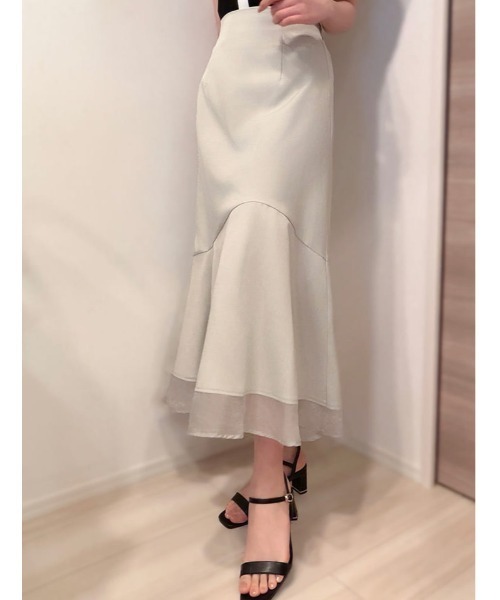 fifth(フィフス)の「【aya223_bセレクト】裾シアードッキングマーメイドスカート(スカート・レディース・ライトグレー/ブラック/ライトベージュ・XS/M)」の5枚目の写真