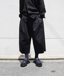 my beautiful landlet | 【my beautiful landlet】 HIGH COUNT COTTON TWILL TUCK WIDE ANKLE PANTS(スラックス)