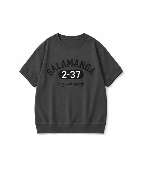 DAY CLOSET(デイ クローゼット)の「半袖 英字 刺繍 カレッジロゴ Tシャツ レディース(Tシャツ/カットソー・レディース・ブラック/ダークグレー・L/M)」の19枚目の写真