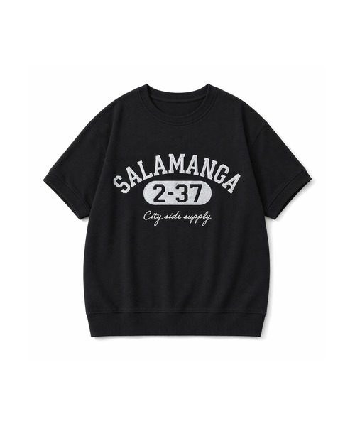 DAY CLOSET(デイ クローゼット)の「半袖 英字 刺繍 カレッジロゴ Tシャツ レディース(Tシャツ/カットソー・レディース・ブラック/ダークグレー・L/M)」の12枚目の写真