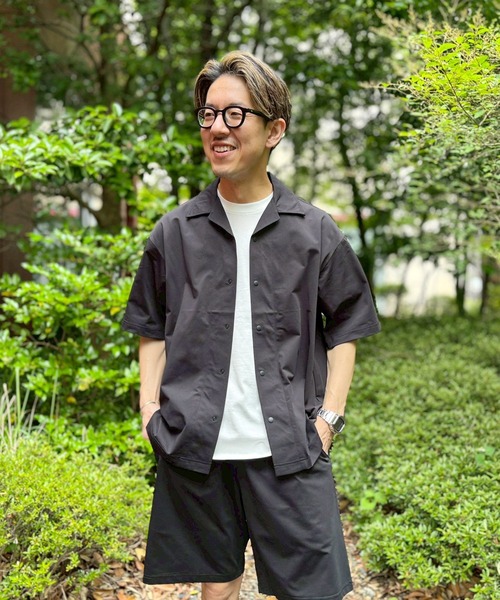 Grand PARK(グランドパーク)の「DOTMESH オープンカラーシャツ(シャツ/ブラウス・メンズ・ブラック/ネイビー/ブラウン・M/L)」の2枚目の写真