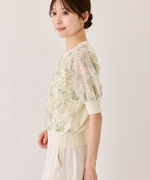 Jayro(ジャイロ)の「花柄ラメ半袖プルオーバー(ニット/セーター・レディース・キナリ/ホワイト系その他3/ホワイト系その他5/ホワイト系その他2・FREE)」の12枚目の写真