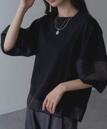 【ANNA LUNA】ラクなのにこなれ見えする 袖シアー プルオーバー!