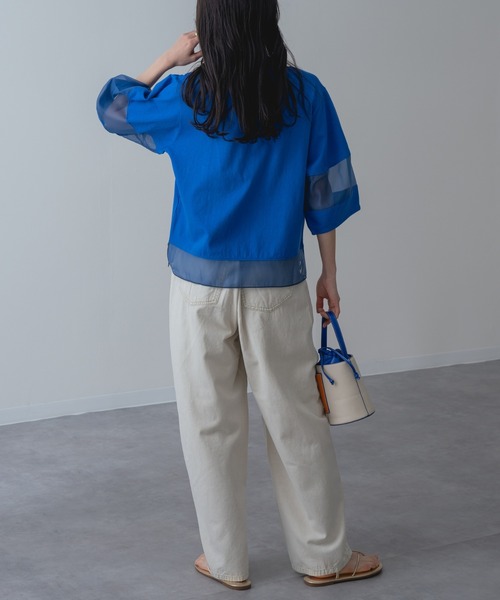 ANNA LUNA（アンナルナ）の「【ANNA LUNA】ラクなのにこなれ見えする 袖シアー プルオーバー！（Tシャツ/カットソー・レディース・ブラック/ブルー/オフホワイト/ホワイト×ブラック・MEDIUM）」の20枚目の写真