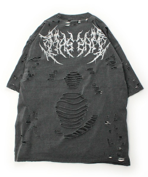 GALFY(ガルフィー)の「GALFY-闇に溶かされし犬ダメージTee(Tシャツ/カットソー・メンズ・ブルーグレー/サンドベージュ/ブラック・XL/L)」の15枚目の写真