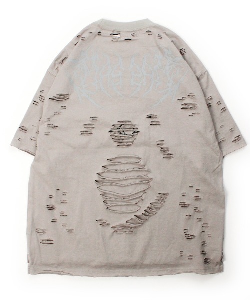 GALFY(ガルフィー)の「GALFY-闇に溶かされし犬ダメージTee(Tシャツ/カットソー・メンズ・ブルーグレー/サンドベージュ/ブラック・XL/L)」の19枚目の写真