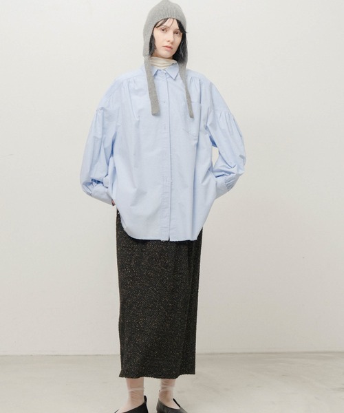 WHYTO.(ホワイト)の「「WHYTO. / ホワイト」oxford volume blouse(シャツ/ブラウス・レディース・サックスブルー/オフホワイト・36/38)」の3枚目の写真