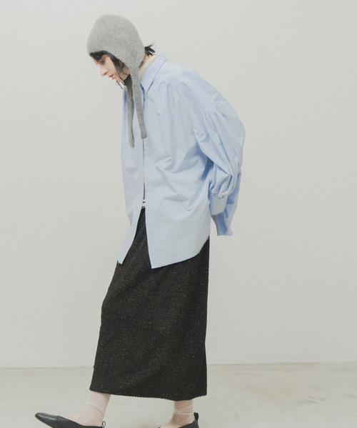 WHYTO.(ホワイト)の「「WHYTO. / ホワイト」oxford volume blouse(シャツ/ブラウス・レディース・サックスブルー/オフホワイト・36/38)」の5枚目の写真
