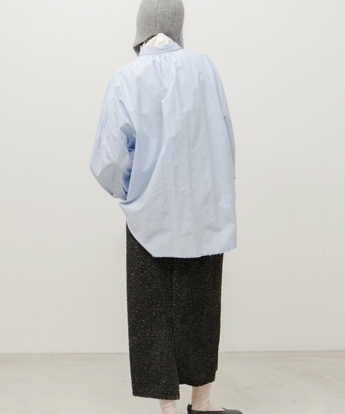 WHYTO.(ホワイト)の「「WHYTO. / ホワイト」oxford volume blouse(シャツ/ブラウス・レディース・サックスブルー/オフホワイト・36/38)」の7枚目の写真
