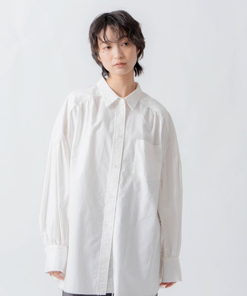 WHYTO.(ホワイト)の「「WHYTO. / ホワイト」oxford volume blouse(シャツ/ブラウス・レディース・サックスブルー/オフホワイト・36/38)」の10枚目の写真