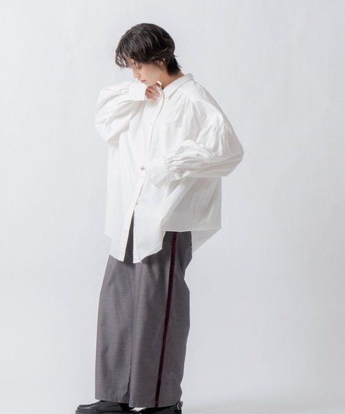 WHYTO.(ホワイト)の「「WHYTO. / ホワイト」oxford volume blouse(シャツ/ブラウス・レディース・サックスブルー/オフホワイト・36/38)」の11枚目の写真