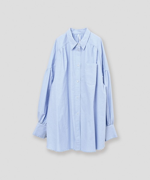 WHYTO.(ホワイト)の「「WHYTO. / ホワイト」oxford volume blouse(シャツ/ブラウス・レディース・サックスブルー/オフホワイト・36/38)」の19枚目の写真