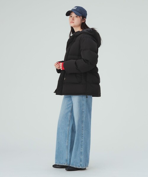 BEAMS HEART(ビームスハート)の「河田フェザー ミドル ダウンコート(ダウンジャケット/コート・レディース・ブラウン/ブラック・SMALL/MEDIUM)」の4枚目の写真