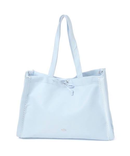 Heather(ヘザー)の「2WAYナイロンリボンBAG 878923(トートバッグ・レディース・ブルー/アイボリー・ONE SIZE)」の6枚目の写真