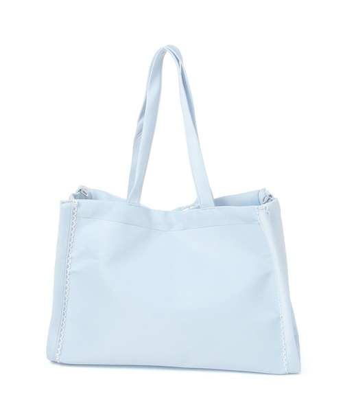 Heather(ヘザー)の「2WAYナイロンリボンBAG 878923(トートバッグ・レディース・ブルー/アイボリー・ONE SIZE)」の8枚目の写真
