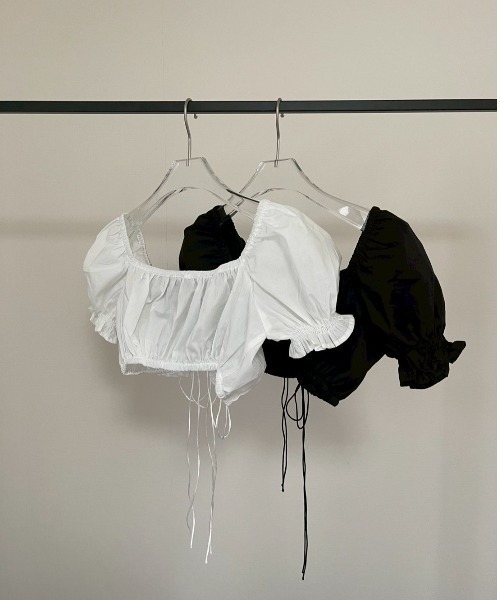 AMAIL(アマイル)の「Puff Crop Blouse(シャツ/ブラウス・レディース・ホワイト/ブラック・FREE)」の10枚目の写真