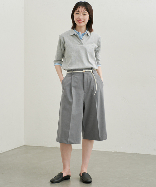 SLOBE IENA(スローブイエナ)の「《接触冷感/防シワ》2WAY TRトロバミューダスラックス(その他パンツ・レディース・グレー/ブラウン・36/38)」の3枚目の写真