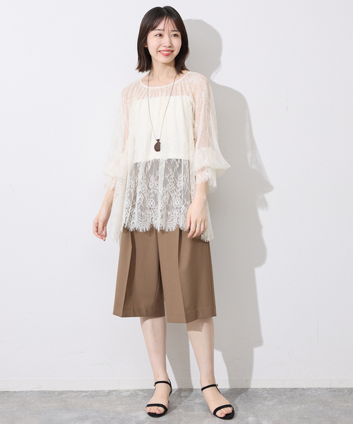 SLOBE IENA(スローブイエナ)の「《接触冷感/防シワ》2WAY TRトロバミューダスラックス(その他パンツ・レディース・グレー/ブラウン・36/38)」の14枚目の写真