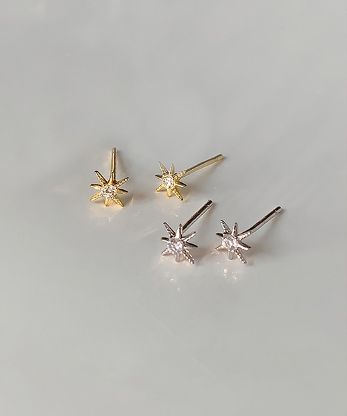 LA VORAGINE(ラ ヴォラジネ)の「小ぶり 星芒スターピアス キュービックジルコニア(ピアス(両耳用)・レディース・GOLD/Silver・FREE)」の9枚目の写真