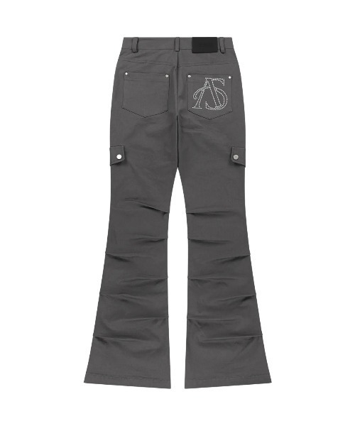 as you are（アズユーアー）の「◇ASYOUARE◇ブランド直輸入正規品/サイドタックブーツカットパンツ SIDE TUCK BOOT-CUT PANTS（カーゴパンツ・レディース・チャコール/ブラック・S/M）」の5枚目の写真
