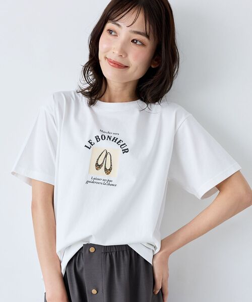 le.coeur blanc（ルクールブラン）の「LE BONHEUR TEE（Tシャツ/カットソー・レディース・オフホワイト/ブラック・38）」の8枚目の写真