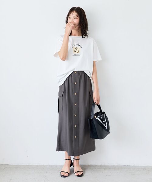 le.coeur blanc（ルクールブラン）の「LE BONHEUR TEE（Tシャツ/カットソー・レディース・オフホワイト/ブラック・38）」の14枚目の写真