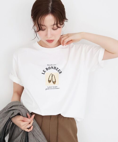 le.coeur blanc（ルクールブラン）の「LE BONHEUR TEE（Tシャツ/カットソー・レディース・オフホワイト/ブラック・38）」の15枚目の写真