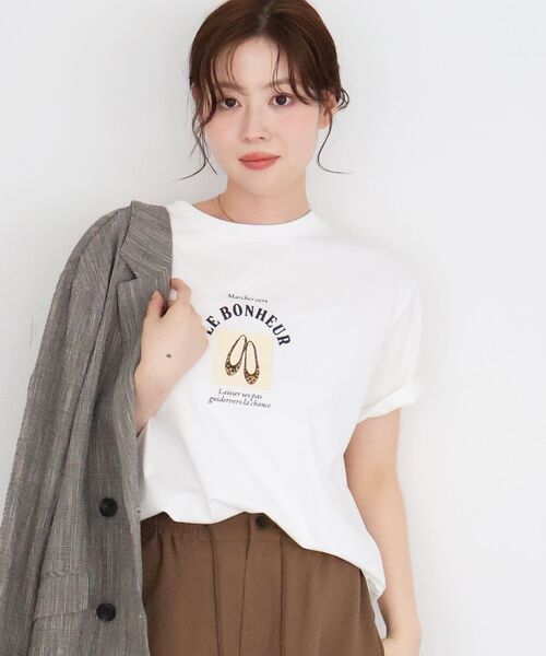 le.coeur blanc（ルクールブラン）の「LE BONHEUR TEE（Tシャツ/カットソー・レディース・オフホワイト/ブラック・38）」の17枚目の写真