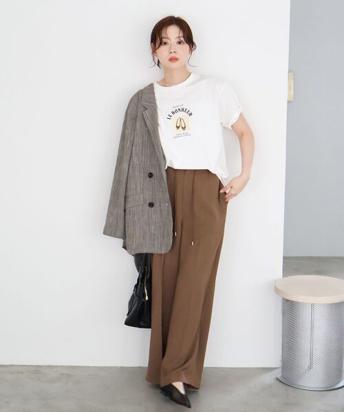 le.coeur blanc（ルクールブラン）の「LE BONHEUR TEE（Tシャツ/カットソー・レディース・オフホワイト/ブラック・38）」の18枚目の写真