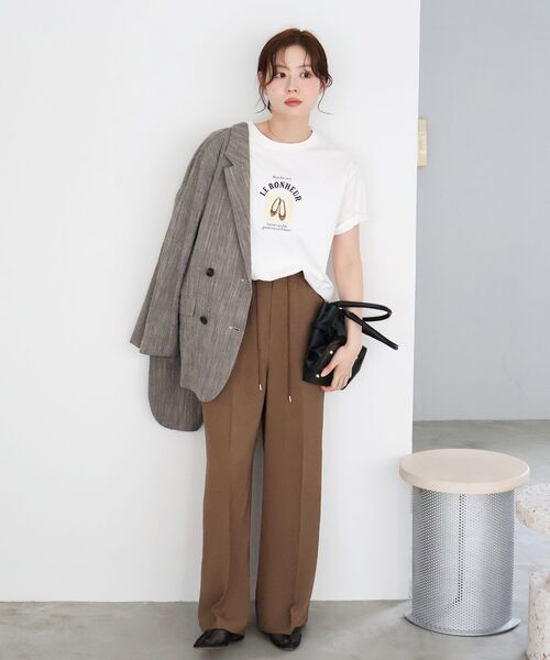 le.coeur blanc（ルクールブラン）の「LE BONHEUR TEE（Tシャツ/カットソー・レディース・オフホワイト/ブラック・38）」の20枚目の写真