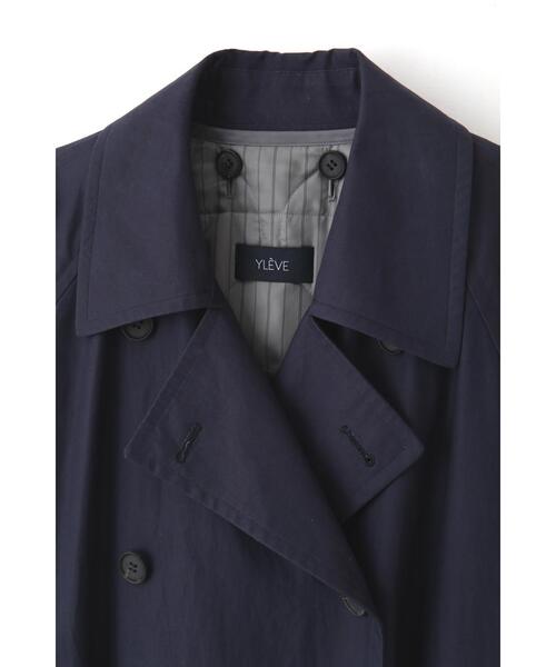 YLEVE(イレーヴ)の「YLEVE / HIGHDENSITY COTTON BROAD LINER COAT(トレンチコート・レディース・ネイビー/カーキ・0/1)」の3枚目の写真