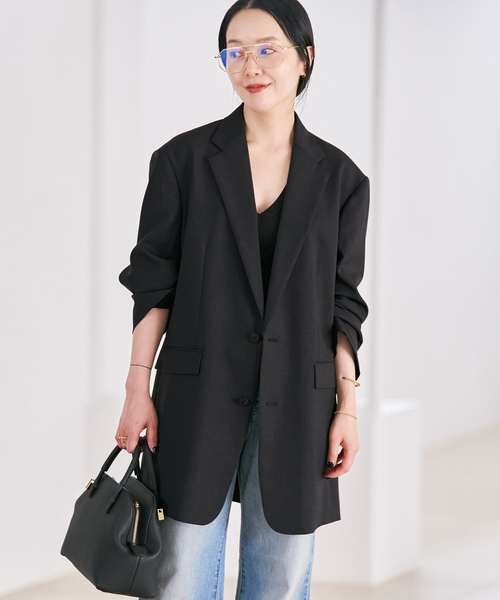 plage（プラージュ）の「Masculine Oversized ジャケット（テーラードジャケット・レディース・ブラウン/チャコールグレー/ベージュ・38/36）」の9枚目の写真
