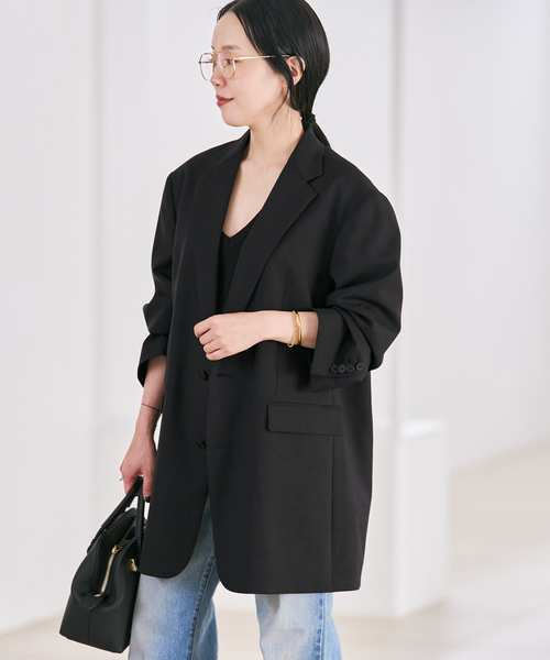 plage（プラージュ）の「Masculine Oversized ジャケット（テーラードジャケット・レディース・ブラウン/チャコールグレー/ベージュ・38/36）」の10枚目の写真