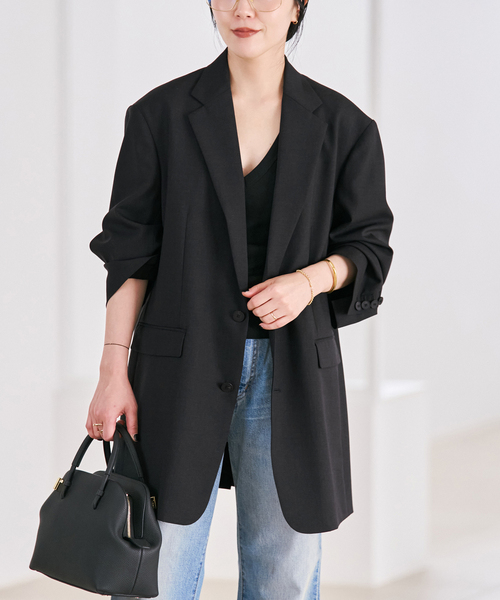 plage（プラージュ）の「Masculine Oversized ジャケット（テーラードジャケット・レディース・ブラウン/チャコールグレー/ベージュ・38/36）」の11枚目の写真