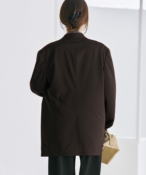 plage（プラージュ）の「Masculine Oversized ジャケット（テーラードジャケット・レディース・ブラウン/チャコールグレー/ベージュ・38/36）」の18枚目の写真