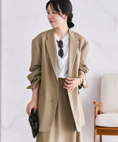 plage（プラージュ）の「Masculine Oversized ジャケット（テーラードジャケット・レディース・ブラウン/チャコールグレー/ベージュ・38/36）」の22枚目の写真