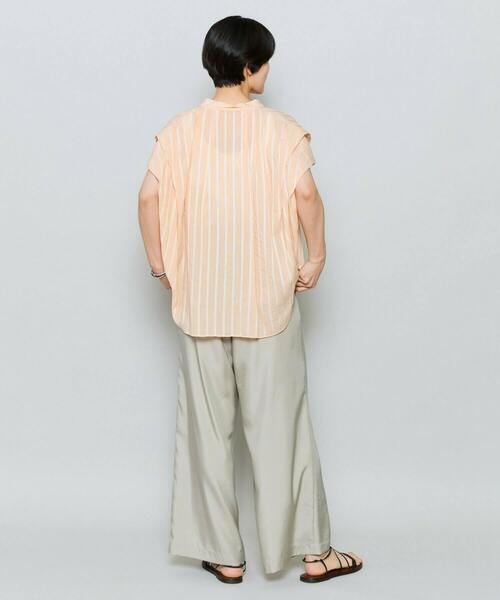 MOGA（モガ）の「キュプラドビーストライプバンドカラーシャツブラウス（シャツ/ブラウス・レディース・グリーン/オレンジ・2）」の17枚目の写真