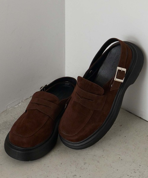 BONLECILL Marche(ボンルシールマルシェ)の「【BONLECILL Marche】ボリュームソールクロッグサボローファー(ローファー・レディース・ブラック/ブラック系1/ブラウン/ブラウン系1・S/XL/L/M)」の4枚目の写真