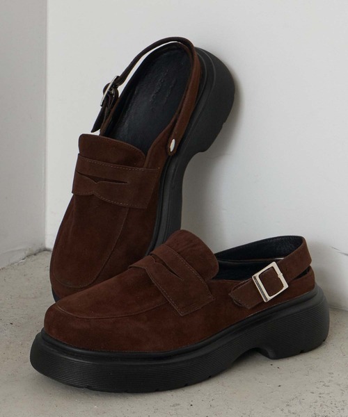 BONLECILL Marche(ボンルシールマルシェ)の「【BONLECILL Marche】ボリュームソールクロッグサボローファー(ローファー・レディース・ブラック/ブラック系1/ブラウン/ブラウン系1・S/XL/L/M)」の10枚目の写真