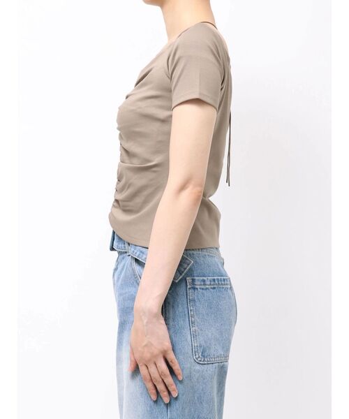 LAGUNAMOON（ラグナムーン）の「オフショルギャザーカットソー（Tシャツ/カットソー・レディース・モカ/ホワイト/ブラック・FREE）」の6枚目の写真