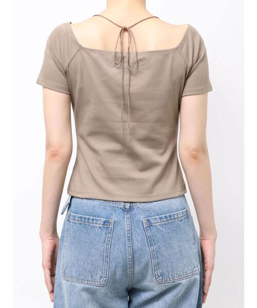 LAGUNAMOON（ラグナムーン）の「オフショルギャザーカットソー（Tシャツ/カットソー・レディース・モカ/ホワイト/ブラック・FREE）」の7枚目の写真