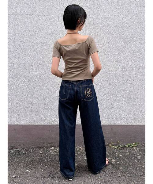 LAGUNAMOON(ラグナムーン)の「オフショルギャザーカットソー(Tシャツ/カットソー・レディース・モカ/ホワイト/ブラック・FREE)」の21枚目の写真