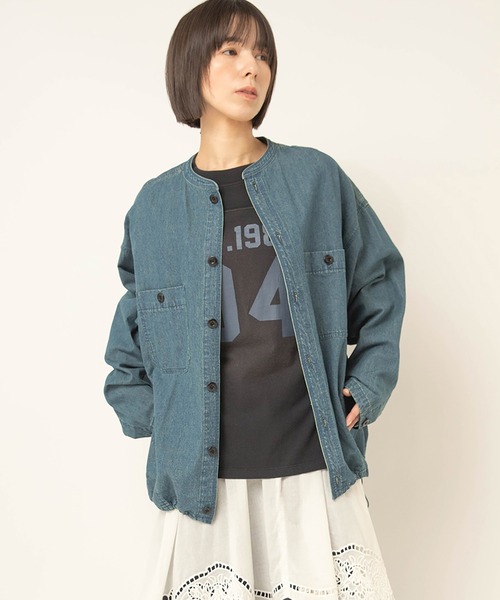 RNA-N(アールエヌエーエヌ)の「B2984 ジャケットライクワークシャツ(シャツ/ブラウス・レディース・ライトインディゴブルー/キャメル/スミクロ/ブラック・FREE)」の5枚目の写真
