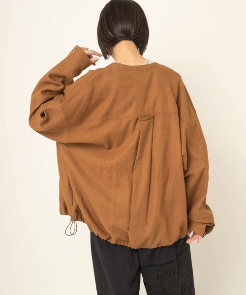 RNA-N(アールエヌエーエヌ)の「B2984 ジャケットライクワークシャツ(シャツ/ブラウス・レディース・ライトインディゴブルー/キャメル/スミクロ/ブラック・FREE)」の8枚目の写真