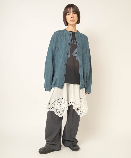 RNA-N(アールエヌエーエヌ)の「B2984 ジャケットライクワークシャツ(シャツ/ブラウス・レディース・ライトインディゴブルー/キャメル/スミクロ/ブラック・FREE)」の9枚目の写真