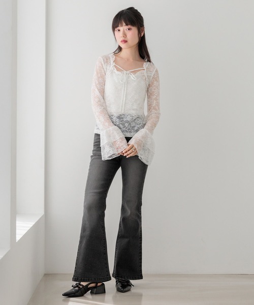 Heather(ヘザー)の「ビジューフリルレースカットソー 1052092(Tシャツ/カットソー・レディース・オフホワイト/ブラック・FREE)」の19枚目の写真