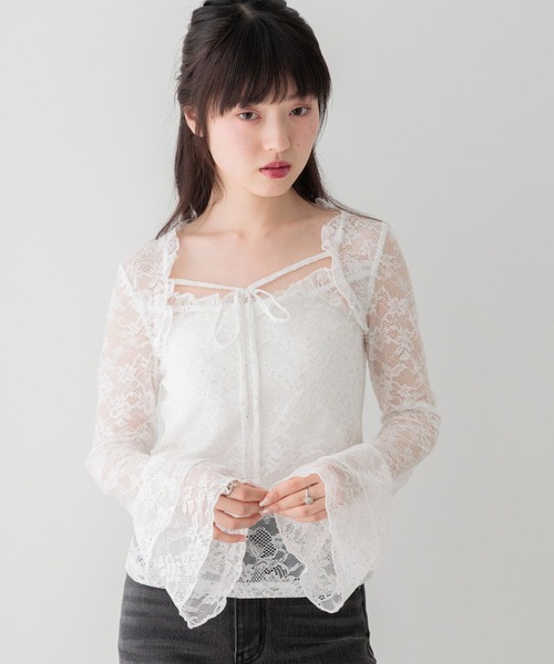 Heather(ヘザー)の「ビジューフリルレースカットソー 1052092(Tシャツ/カットソー・レディース・オフホワイト/ブラック・FREE)」の22枚目の写真