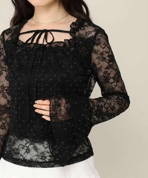 Heather(ヘザー)の「ビジューフリルレースカットソー 1052092(Tシャツ/カットソー・レディース・オフホワイト/ブラック・FREE)」の14枚目の写真