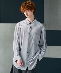 《UNISEX》Glossy Velour Prime-Over Long Sleeve Shirt Coat/グロッシーベロアプライムオーバーシャツコート【MAISON SPECIAL/メゾンスペシャル】